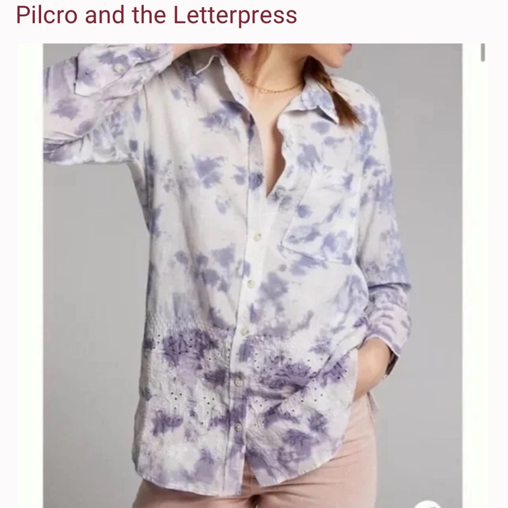 Pilcro Anthropology tie-dye button down. Brand new never worn size medium.